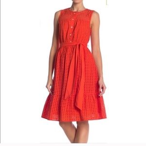 J. Crew Eyelet Cerise Dress